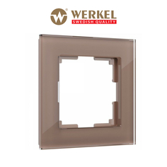 Рамка для розетки / выключателя на 1 пост Werkel W0011142 Favorit латте стекло