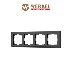 Рамка для розетки / выключателя на 4 поста Werkel W0041808 Stark черный пластик