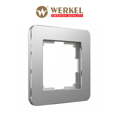 Рамка для розетки / выключателя на 1 пост Werkel Platinum W0012606 алюминий из металла