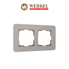 Рамка для розетки / выключателя на 2 поста Werkel W0022417 Elite дымчатый стекло