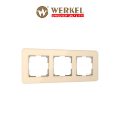 Рамка для розетки / выключателя на 3 поста Werkel W0032443 Elite айвори стекло