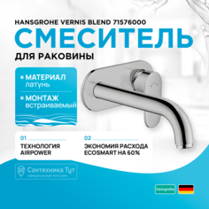 Смеситель для раковины, внешняя часть, Hansgrohe Vernis Blend 71576000