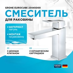 Смеситель для раковины Grohe Eurocube 23445000 хром