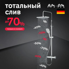 Душевая система с тропическим душем и смесителем AM.PM FunС F078F400 с термостатом, хром