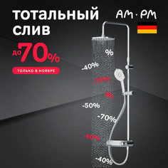 Душевая система с тропическим душем и смесителем AM.PM X-Joy F0785A600 хром, с полкой