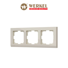 Рамка для розетки / выключателя на 3 поста Werkel W0031803 Stark слоновая кость пластик