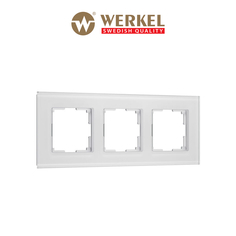Рамка для розетки / выключателя на 3 поста Werkel W0033101 Senso белый стекло soft-touch