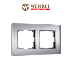 Рамка для розетки / выключателя на 2 поста Werkel W0023106 Senso серебряный soft-touch