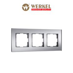 Рамка для розетки / выключателя на 3 поста Werkel W0033106 Senso серебряный soft-touch