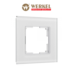 Рамка для розетки / выключателя на 1 пост Werkel W0013101 Senso белый стекло soft-touch