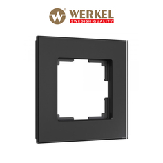 Рамка для розетки / выключателя на 1 пост Werkel W0013108 Senso черный soft-touch