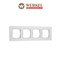 Рамка для розетки / выключателя на 4 поста Werkel W0043101 Senso белый стекло soft-touch
