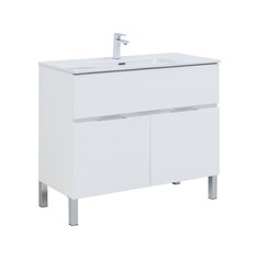 Тумба под раковину Aquanet Алвита New 100 1 ящик, 2 дверцы, белый матовый