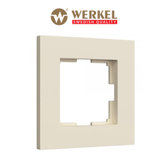 Рамка из пластика на 1 пост для розетки, выключателя Werkel Slab W0012962 айвори матовый