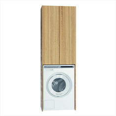 Шкаф напольный SanStar Тоскана для стиральной машины для ванной комнаты белый дуб сонома