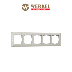 Рамка для розетки / выключателя на 5 постов Werkel WL07-Frame-05 Antik жемчужный металл