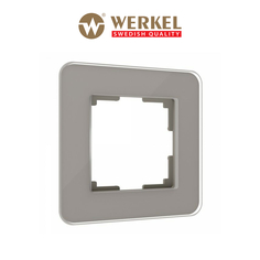 Рамка для розетки / выключателя на 1 пост Werkel W0012417 Elite дымчатый стекло