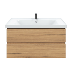 Тумба подвесная SanStar Lavanti 100 с раковиной Гармония 100 для ванной Дуб вотан