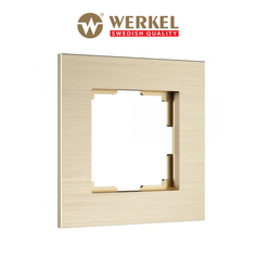 Рамка для розетки/выключателя из металла на 1 пост Werkel AluMax W0013511 шампань