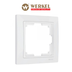 Рамка для розетки / выключателя на 1 пост Werkel W0012001 Snabb Basic белый пластик