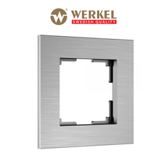 Рамка для розетки/выключателя из металла на 1 пост Werkel AluMax W0013506 алюминий