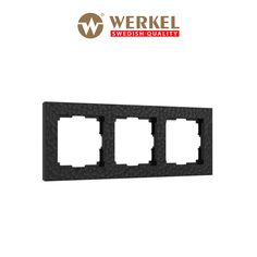 Рамка для розетки / выключателя на 3 поста Werkel W0032408 Hammer черный пластик