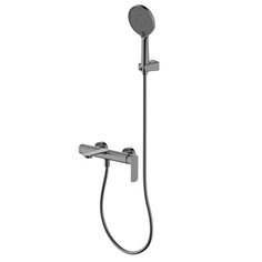 Смеситель для ванны AQUAme Monza AQM6312GM с душевым набором, 3 режима, Gun metal