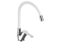 Смеситель для кухни латунный с гибким серым изливом Voda