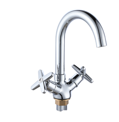 Смесители из латуни двухрычажный для раковины высокий VODA STR26L
