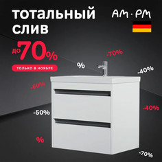 Подвесная тумба с раковиной, AM.PM Pulse M91-FHX0602-WCC0602WG, 60 см