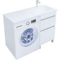 Тумба под раковину Aquanet Вега 48 белый глянец 00329123