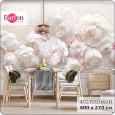Фотообои флизелиновые 3d BartonWall цветы Пионы F00304 300х270 см