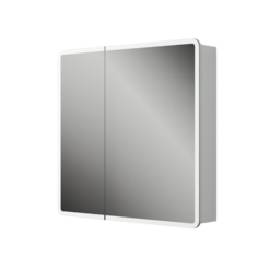 Зеркальный шкаф Bau Stil 80х80, LED подсветка, сенсор, плавное закрывание, оборачиваемый Bauedge