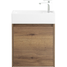 Тумба под раковину подвесная с дверцей, правосторонняя 494х256х500 BelBagno MINI Rovere