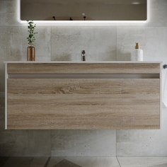 Тумба с раковиной Sancos Smart 120-1 дуб бардолино/белая, SM120-1E+CN7006