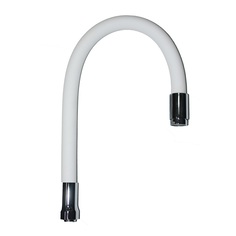 Излив для смесителя РМС S50W, гибкий, силиконовый, белый Ростовская Мануфактура Сантехники