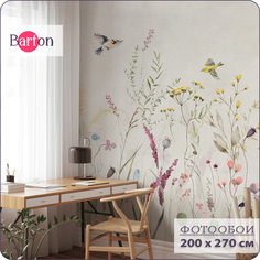 Фотообои флизелиновые 3d Bartonwall Растения Цветы Птицы F09202-B 200x270 см