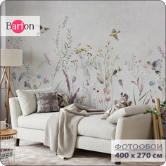 Фотообои флизелиновые 3d Bartonwall Растения Цветы Птицы F09204-G 400x270 см