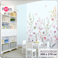 Фотообои флизелиновые 3d Bartonwall Цветы и Бабочки K28502-С 200х270 см