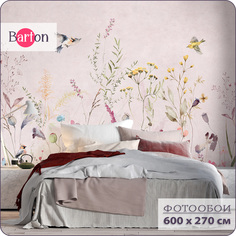 Фотообои флизелиновые 3d Bartonwall Растения и Птицы F09206-P 600x270 см