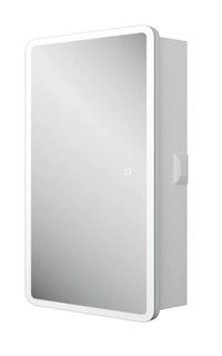 Зеркальный шкаф Bau Stil 40х80, LED подсветка, сенсор, плавное закрывание, оборачиваемый Bauedge