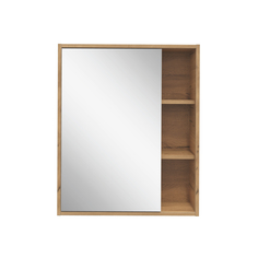 Зеркальный шкаф подвесной SanStar Graffa 60 для ванной комнаты Дуб вотан, графит софт