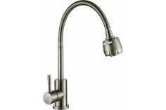 Смеситель АНТЕЙ 511513-ANT Булат д/кухни шар. с гибким изливом нерж.сталь АНТЕЙКО