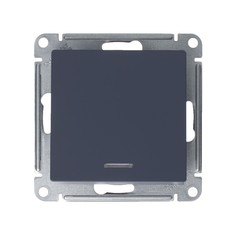 Выключатель одноклавишный Schneider Electric Атлас Дизайн с подсветкой без рамки грифель