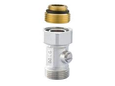 Вентиль запорный прямой Hummel 3/4НРx1/2НР,никелированный (2256343501),Вентиль радиаторный