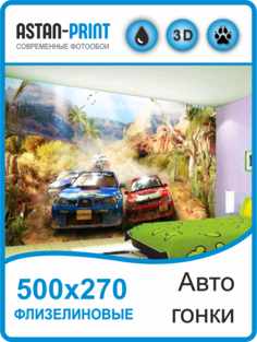 Фотообои детские Astan Гонки в Африке 500х270 флизелиновые