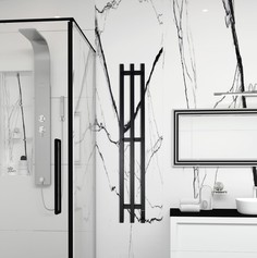 Полотенцесушитель электрический Grois TRIO 190х1200 П3 чёрный подключение справа