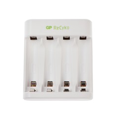 GP Зарядное устройство GP E411, для аккумуляторов 4хAA/AAA, белый