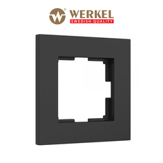 Рамка из пластика на 1 пост для розетки, выключателя Werkel Slab W0012908 черный матовый