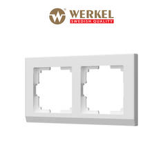 Рамка для розетки / выключателя на 2 поста Werkel W0021801 Stark белый пластик